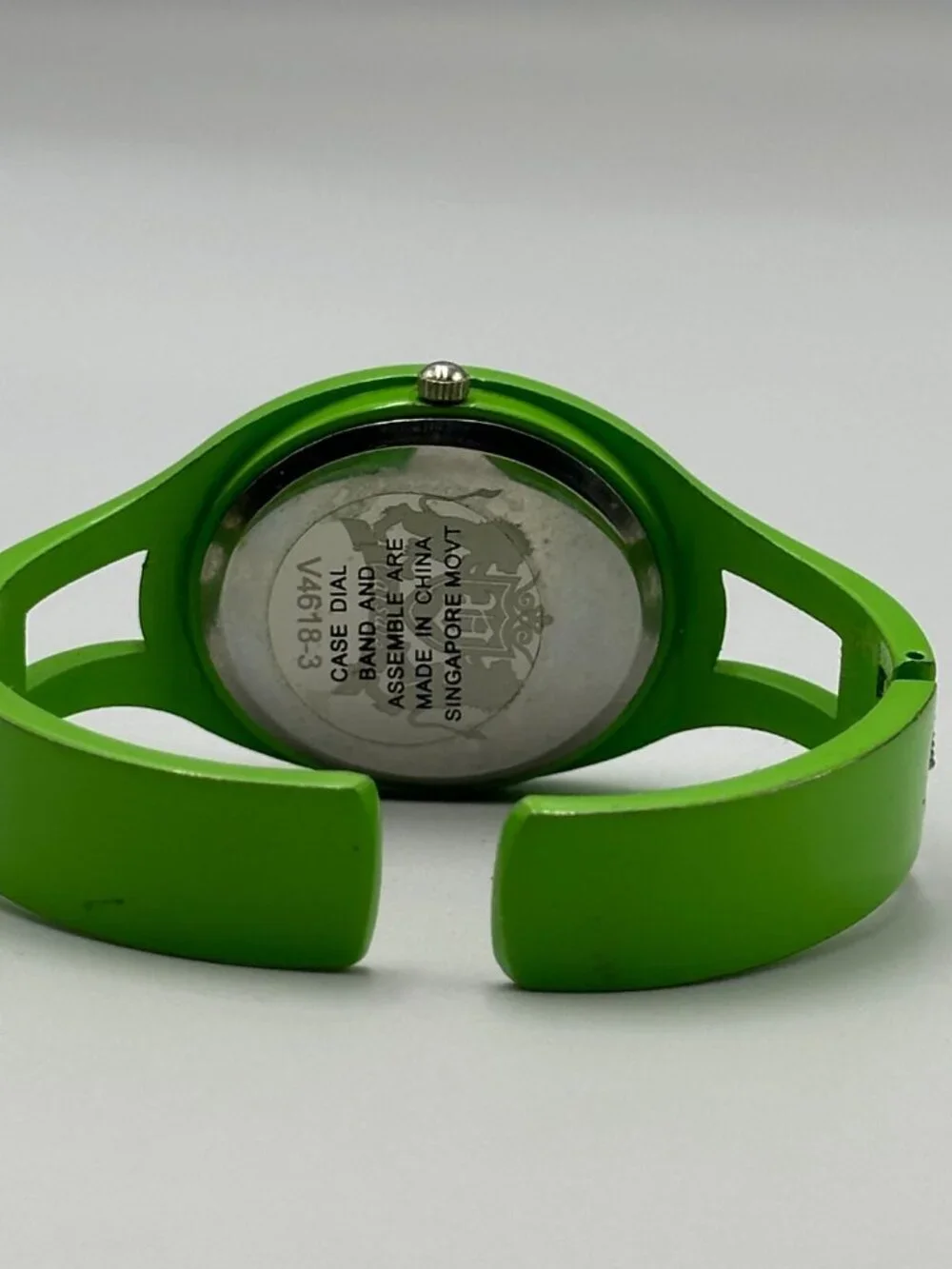 3/$30 Varsales Watch Women Green White Dial Rhinestone Accents Cuff Band